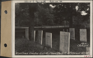 Daniel Bartlett, Woodlawn Cemetery, old section, lot 2, Enfield, Mass., Sept. 7, 1928