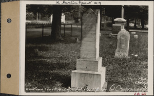 Ashley Pittsinger, Woodlawn Cemetery, old section, lot 12, Enfield, Mass., Sept. 7, 1928