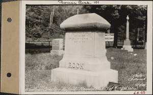 Alexander Rock, Woodlawn Cemetery, old section, lot 18, Enfield, Mass., Sept. 7, 1928