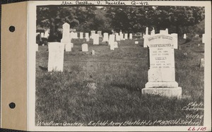 Avery Bartlett, Woodlawn Cemetery, old section, lot 83, Enfield, Mass., Sept. 10, 1928