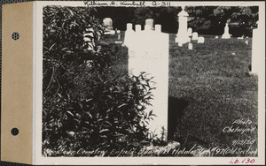 Daniel H. Holmes, Woodlawn Cemetery, old section, lot 97, Enfield, Mass., Sept. 13, 1928