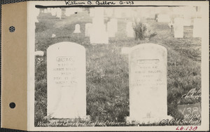 Hiram Ballou, Woodlawn Cemetery, old section, lot 106, Enfield, Mass., Sept. 13, 1928