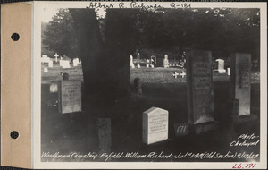 William Richards, Woodlawn Cemetery, old section, lot 148, Enfield, Mass., Sept. 17, 1928