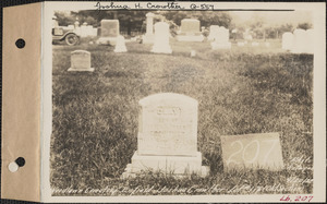 Joshua Crowther, Woodlawn Cemetery, old section, lot 176, Enfield, Mass., Sept. 20, 1928