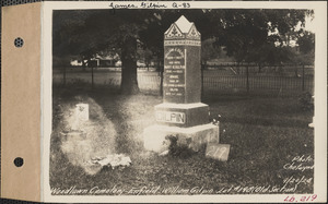 William Gilpin, Woodlawn Cemetery, old section, lot 198, Enfield, Mass., Sept. 20, 1928