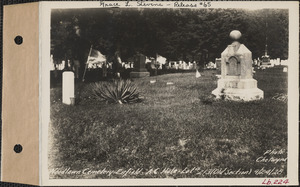 A. C. Hale, Woodlawn Cemetery, old section, lot 213, Enfield, Mass., Sept. 24, 1928