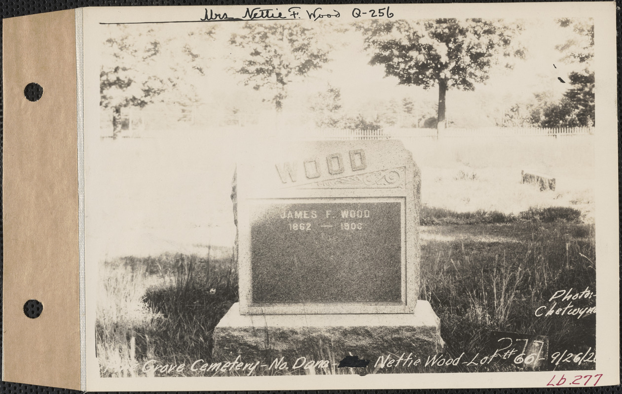 Nettie Wood Pine Grove Cemetery Lot 66 North Dana Mass Sept 26