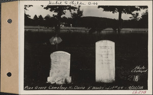 Erastus Weeks, Pine Grove Cemetery, lot 69, North Dana, Mass., Sept. 26, 1928