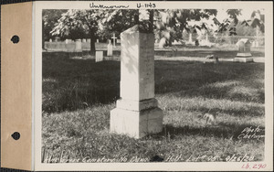 W. Holt, Pine Grove Cemetery, lot 95, North Dana, Mass., Sept. 26, 1928