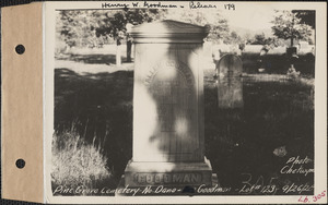 Allen Goodman, Pine Grove Cemetery, lot 123, North Dana, Mass., Sept. 26, 1928