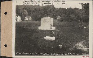 C. A. Hunter, Pine Grove Cemetery, lots 139, 140, North Dana, Mass., Sept. 27, 1928