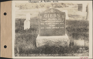 William H. Gibbs, Pine Grove Cemetery, lot 159, North Dana, Mass., Sept. 27, 1928