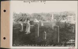 A. A. Richards, Pine Grove Cemetery, lot 192, North Dana, Mass., Sept. 27, 1928