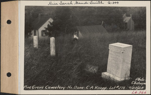 C. A. Knapp, Pine Grove Cemetery, lot 216, North Dana, Mass., Sept. 28, 1928