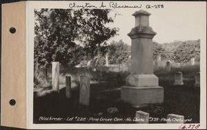 Blackmer, Pine Grove Cemetery, lot 228, North Dana, Mass., ca. 1928