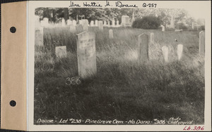 Austin Doane, Pine Grove Cemetery, lot 238, North Dana, Mass., ca. 1928