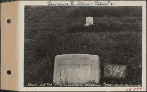 Winifred L. Stone, Pine Grove Cemetery, lot M, North Dana, Mass., ca. 1928