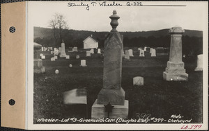 Wheeler, Greenwich Cemetery, Douglas Extension, lot 3, Greenwich, Mass., ca. 1928