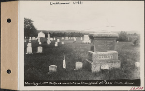 William R. Manley, Greenwich Cemetery, Douglas Extension, lot 10, Greenwich, Mass., ca. 1928