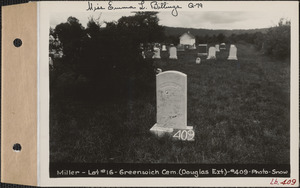 Miller, Greenwich Cemetery, Douglas Extension, lot 16, Greenwich, Mass., ca. 1928
