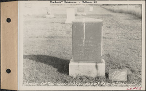 Brown, Greenwich Cemetery, Douglas Extension, lot 36, Greenwich, Mass., ca. 1928