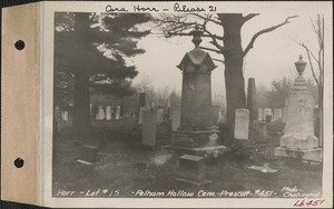 Horr, Pelham Hollow Cemetery, lot 15, Prescott, Mass., ca. 1928