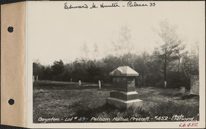 Boynton, Pelham Hollow Cemetery, lot 49, Prescott, Mass., ca. 1928