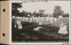 Blackmer, Greenwich Cemetery, Old section, lot 331, Greenwich, Mass., ca. 1930-1931