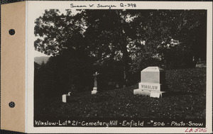 Winslow, Cemetery Hill Cemetery, lot 21, Enfield, Mass., ca. 1930-1931