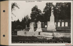 Collins, Cemetery Hill Cemetery, lot 9, Enfield, Mass., ca. 1930-1931