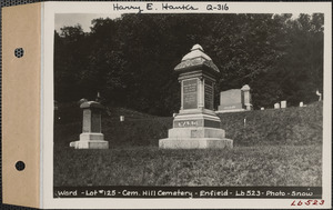 Benjamin Ward, Cemetery Hill Cemetery, lot 125, Enfield, Mass., ca. 1930-1931