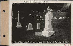 Aldrich-Wilson, Cemetery Hill Cemetery, lot 131, Enfield, Mass., ca. 1930-1931