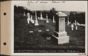 Woods, Cemetery Hill Cemetery, lot 133, Enfield, Mass., ca. 1930-1931