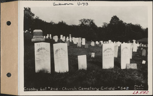 Crosby, Church Cemetery, lot 202, Enfield, Mass., ca. 1930-1931