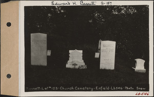 Bassett, Church Cemetery, lot 153, Enfield, Mass., ca. 1930-1931