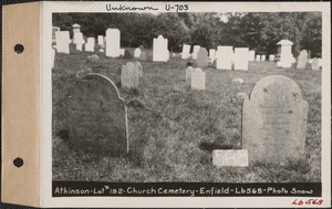 Atkinson, Church Cemetery, lot 192, Enfield, Mass., ca. 1930-1931