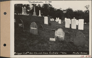 Briggs, Church Cemetery, lot 190, Enfield, Mass., ca. 1930-1931