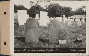 Abner Fobes, Church Cemetery, lot 195, Enfield, Mass., ca. 1930-1931