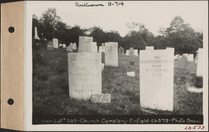 Jonathan S. Tucker, Church Cemetery, lot 203, Enfield, Mass., ca. 1930-1931