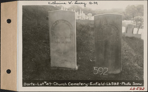 Darte, Church Cemetery, lot 47, Enfield, Mass., ca. 1930-1931