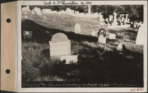 Cary, Church Cemetery, lot 51, Enfield, Mass., ca. 1930-1931