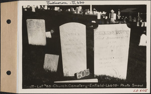 Charles Scott, Church Cemetery, lot 55, Enfield, Mass., ca. 1930-1931