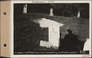 Cooper, Church Cemetery, lot 209, Enfield, Mass., ca. 1930-1931