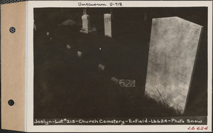 William Joslyn, Church Cemetery, lot 213, Enfield, Mass., ca. 1930-1931