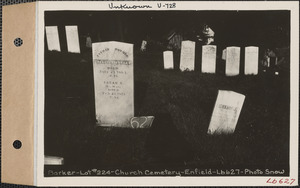 Barker, Church Cemetery, lot 224, Enfield, Mass., ca. 1930-1931