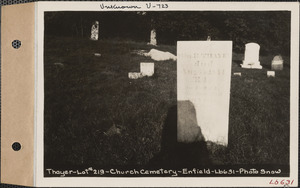 William H. Thayer, Church Cemetery, lot 219, Enfield, Mass., ca. 1930-1931