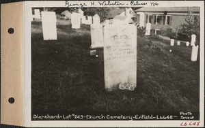 Blanchard, Church Cemetery, lot 243, Enfield, Mass., ca. 1930-1931