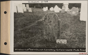 Winslow, Church Cemetery, lot 257, Enfield, Mass., ca. 1930-1931