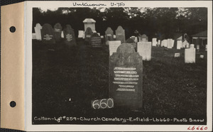 Colton, Church Cemetery, lot 259, Enfield, Mass., ca. 1930-1931