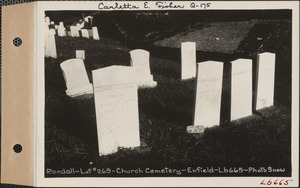 Alfred Randall, Church Cemetery, lot 269, Enfield, Mass., ca. 1930-1931
